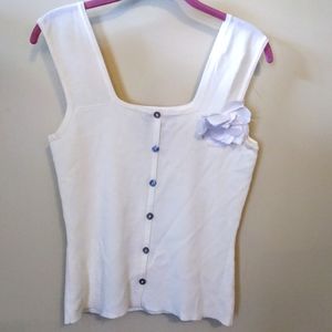 Gorgeous Ribbed Flower Cloth Tank Top Blouse